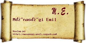 Ménasági Emil névjegykártya