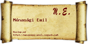 Ménasági Emil névjegykártya